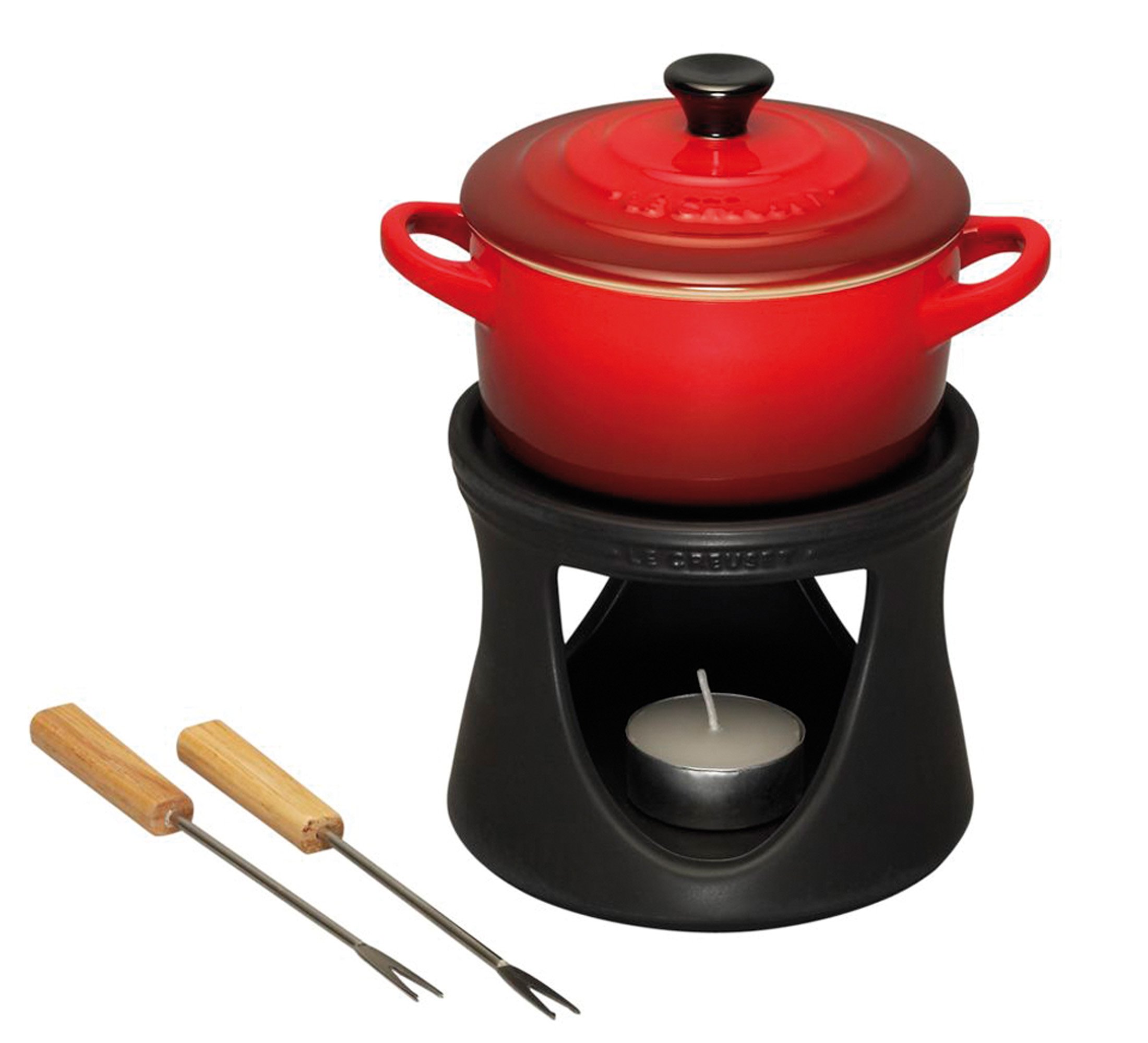 Le Creuset Stoneware Cocotte Fondue Set, Mini, Cherry : Amazon.sg